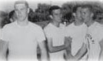 1957 Beta Intramural Champs Bruce Crittenden ’57, Urlin Harris ’58, ?, Dave Cook ’57