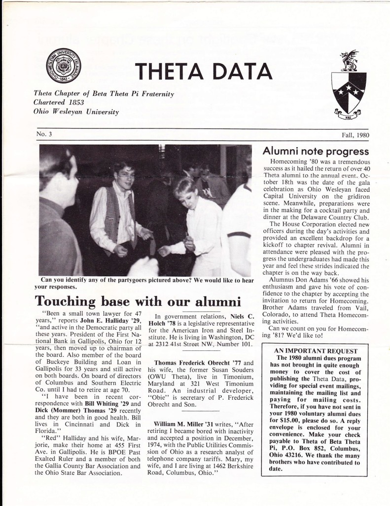 Theta Data Fall 1980-1